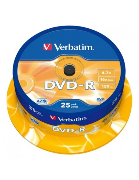 DVD VERBATIM 25 UNDS 16X 4.7GB  -R PN: 043522-03 EAN: 023942435228    