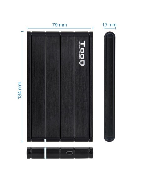 CAJA 2.5" USB 3.1 TOOQ   NEGRA TQE-2530B 9.5mm NEGRA PN: TQE-2530B EAN: 8433281006768