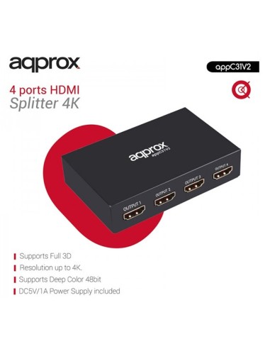 SPLITTER 4 PTOS HDMI 4K APPROX PN: APPC31V2...
