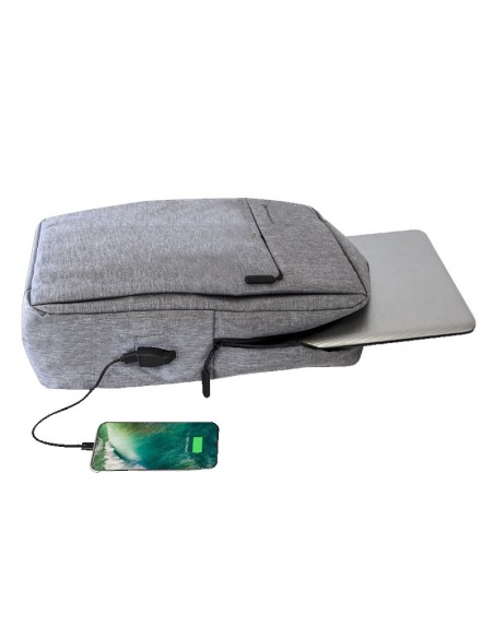 MOCHILA 15.6" PHOENIX MICHIGAN GRIS CON CABLE USB PN: PHMICHIGANG EAN: 8436583233870   