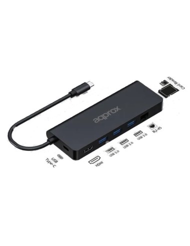 MINI DOCK USB TYPE C APPROX    USB 3.0, LAN,...