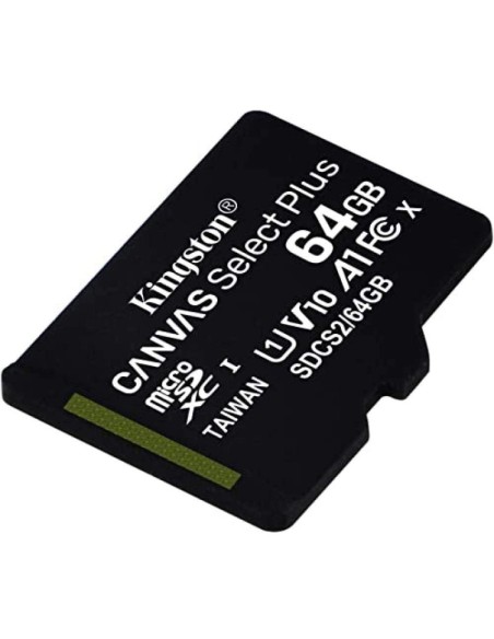 MEMORIA DG  64GB KINGSTON MSD  XC CANVAS SELECT PLUS CLASE 10 PN: SDCS2/64GBSP EAN: 740617298963    