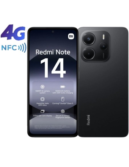 SMARTPHONE 6.6" XIAOMI REDMI   NOTE 14 8GB 256GB NFC NEGRO PN: REDMINOTE14-8/25 EAN: 6932554401931