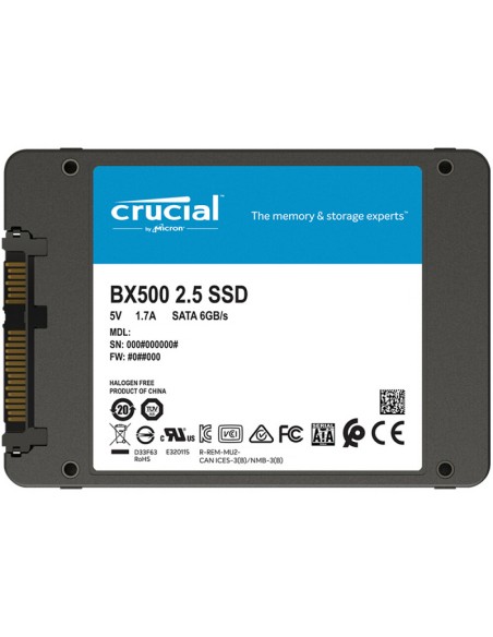 DISCO SSD 240GB CRUCIAL BX500  SATA3 PN: CT240BX500SSD1 EAN: 649528787323    