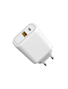 CARGADOR  5V ENCHUFE USB TYPE  C USB A 3.0 BLANCO PN:...
