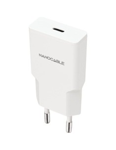CARGADOR  5V ENCHUFE USB TYPE  C X1 NANOCABLE 25W BLANCO...