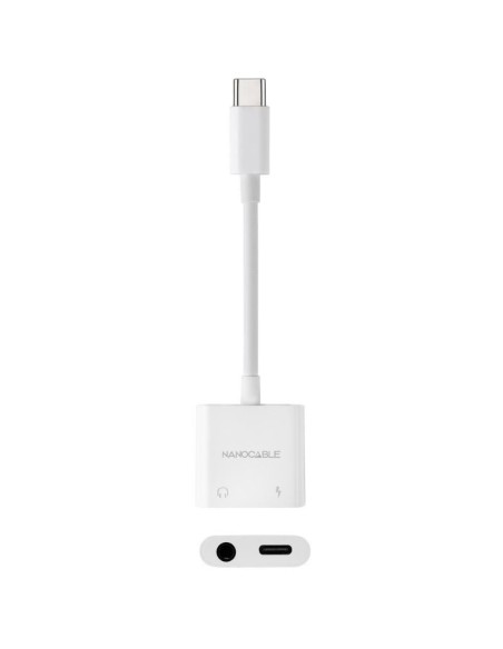 ADAPTADOR AUDIO NANOCABLE X1   USB TYPE C, X1 JACK BLANCO PN: 10.24.1206 EAN: 8433281016644