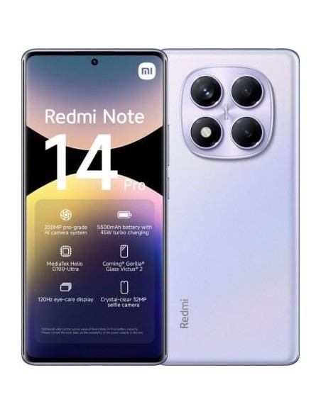 SMARTPHONE XIAOMI REDMI NOTE 14 PRO 8GB/ 256GB/ 6.67"/ PURPURA