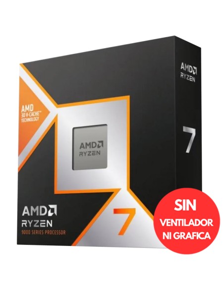 AMD S-AM5 RYZEN 7 9800X3D BOX  4.7 GHZ  SIN VENTILADOR PN: 100-100001084WOF EAN: 730143315289    