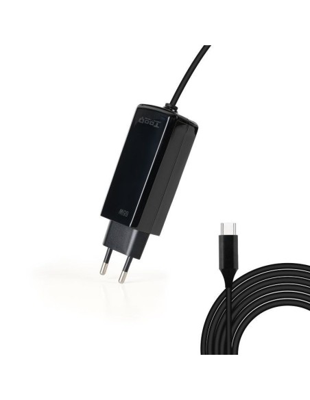 ALIMENTADOR PORT. 65W TOOQ GAN 1.8M TQLC-USBCGAN65PD-C NEGRO PN: TQLC-USBCGAN65PD EAN: 8433281015265   