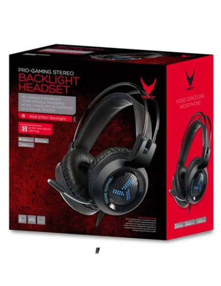 AURICULAR + MIC 3.5MM 2.1 M    VARR + GAMING USB LED PN: VH8020 EAN: 5907595455527   