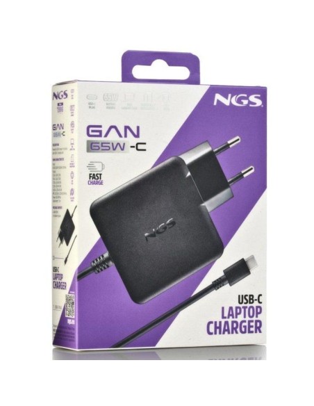 ALIMENTADOR PORT.  65W NGS GAN 65W-C FASTCHARGE NEGRO PN: GAN65W-C EAN: 8435430627640   