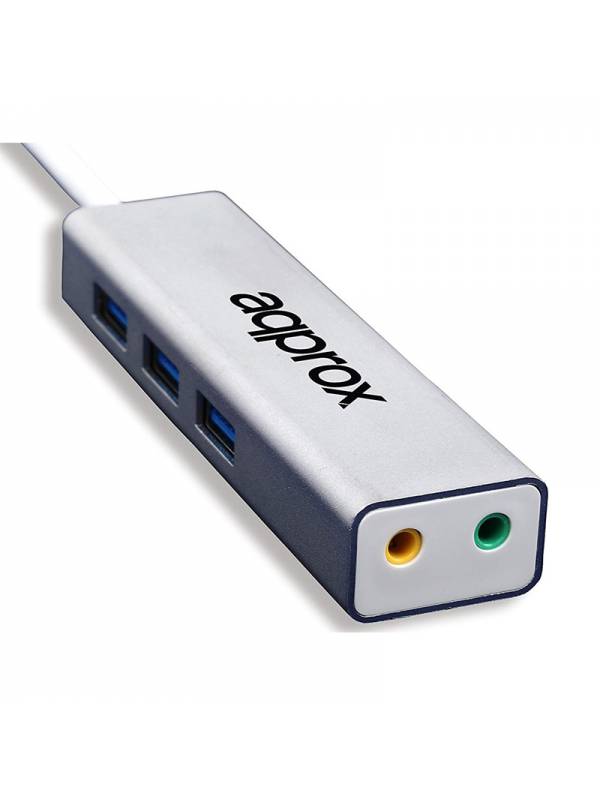 TARJ. SONIDO USB + HUB 3X USB  3.0 PN: APPUSB51HUB EAN: 8435099524441