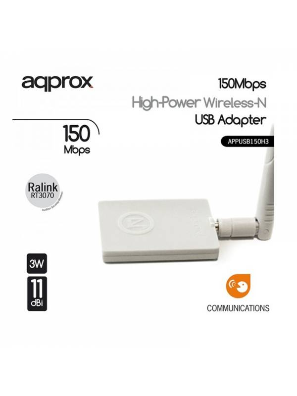 ANTENA ADAPTADOR 150BPS APPROX  USB 11DB WHITE