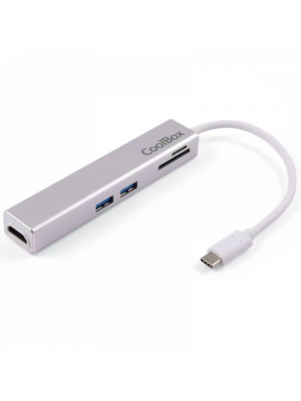 MINI DOCK USB TYPE C COOLBOX   USB 3.0, HDMI, SD, MSD PLATA PN: COO-DOCK-02 EAN: 8436556142468