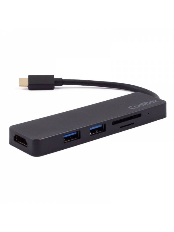 MINI DOCK USB TYPE C COOLBOX   USB 3.0, HDMI, SD, MSD NEGRO PN: COO-DOCK-03 EAN: 8436556142284