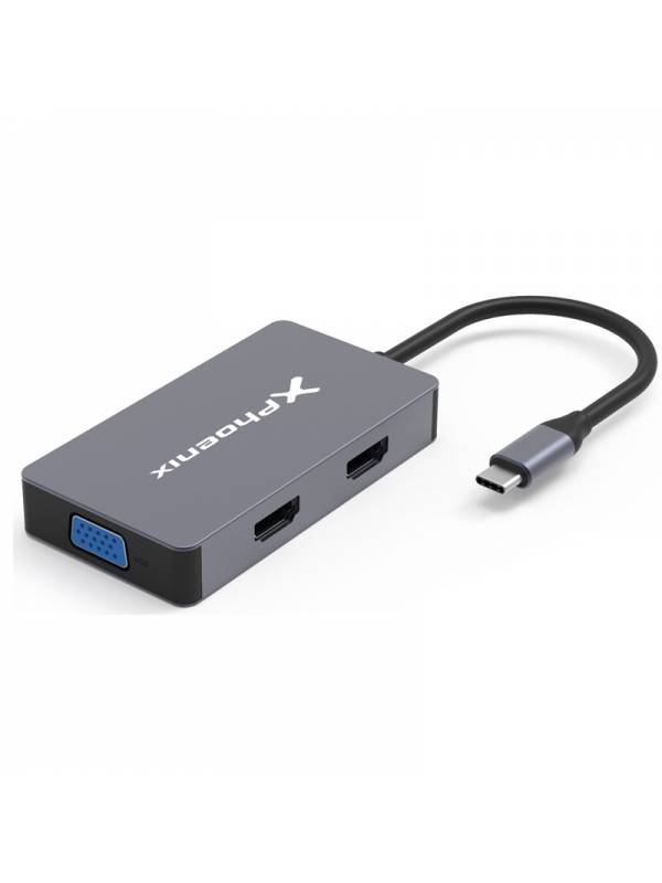 MINI DOCK USB TYPE C PHOENIX   USB 3.0, 2 X HDMI, DSUB