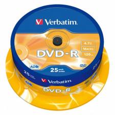 DVD VERBATIM 25 UNDS 16X 4.7GB  -R
