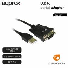 CONVERSOR USB A SERIE DB9 APPR OX NEGRO PN: APPC27 EAN: 8435099521037