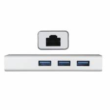 HUB 3 PTOS USB 3.0 + ETHERNET   GIGALAN SILVER