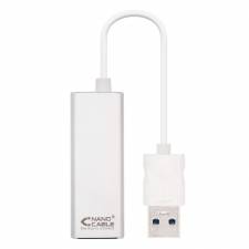 ADAPT. USB MACHO A ETHERNET    GIGABIT + 3X USB 3.0 PLATA PN: 10.03.0401 EAN: 8433281007833